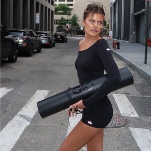 ALO | 5” black airbrush biker shorts | XXS